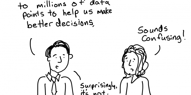 A cartoon about having big data access that is not confusing.
